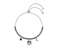 Disney Girls Jack Skellington Silver Plated Beaded Lariat Bracelet