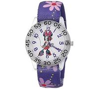 Disney Girls' Japanese Quartz Watch with Nylon Strap, Purple, 16 (Model: WDS000988)
