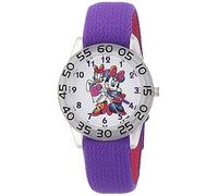 Disney Girls' Japanese Quartz Watch with Nylon Strap, Purple, 16 (Model: WDS000991)