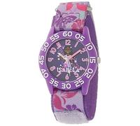 Disney Girls' Japanese Quartz Watch with Nylon Strap, Purple, 16 (Model: WDS001029)