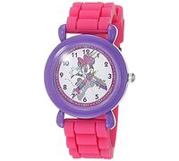 Disney Girls' Japanese Quartz Watch with Silicone Strap, Pink, 16 (Model: WDS000996)
