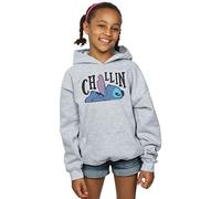 Disney Girls Lilo and Stitch Chillin Hoodie Sport Grey 12-13 Years