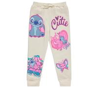Disney Girls Lilo and Stitch Jogger Sweatpants with Minnie Mouse & Disney Princesses, Little and Big Girls Sizes 4-16, Ivory(03), 7-8