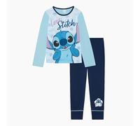 Disney Girls Lilo and Stitch Pyjamas featuring Stitch - Long Sleeved 2 Piece Set, Blue Age 9-10 Years