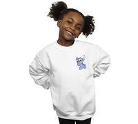 Disney Girls Lilo And Stitch Stitch Backside Breast Print Sweatshirt White 12-13 years