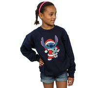 Disney Girls Lilo And Stitch Stitch Christmas Sweatshirt Navy Blue 7-8 Years