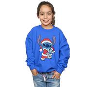 Disney Girls Lilo and Stitch Stitch Christmas Sweatshirt Royal Blue 5-6 Years