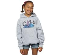 Disney Girl's Lilo & Stitch Chillin Hoodie in Grey | Size: 5-6 Years Disney Grey 5-6 Years