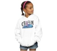 Disney Girl's Lilo & Stitch Chillin Hoodie in White | Size: 7-8 Years Disney White 7-8 Years