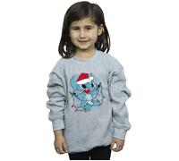 Disney Girl's Lilo & Stitch Christmas Lights Sketch Sweatshirt in Grey | Size: 7-8 Years Disney Grey 7-8 Years