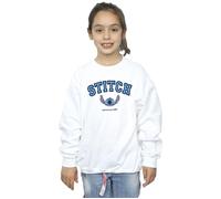 Disney Girl's Lilo & Stitch Collegial Sweatshirt in White | Size: 9 Years Disney White 9 Years