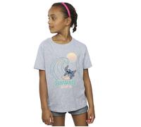 Disney Girl's Lilo & Stitch Hawaii Cotton T-Shirt in Grey | Size: 5-6 Years Disney Grey 5-6 Years