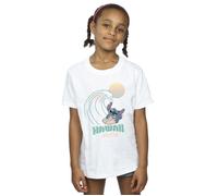 Disney Girl's Lilo & Stitch Hawaii Cotton T-Shirt in White | Size: 5-6 Years Disney White 5-6 Years
