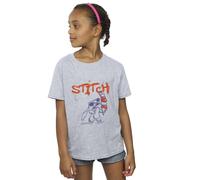 Disney Girl's Lilo & Stitch Ice Creams Cotton T-Shirt in Grey | Size: 3-4 Years Disney Grey 3-4 Years
