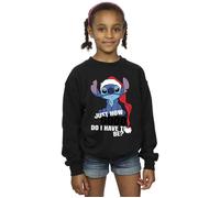Disney Girl's Lilo & Stitch Just How Good Sweatshirt in Black | Size: 9 Years Disney Black 9 Years