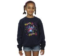 Disney Girl's Lilo & Stitch Merry Rainbow Sweatshirt in Navy | Size: 3-4 Years Disney Navy 3-4 Years