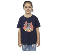 Disney Girl's Lilo & Stitch Ohana Pineapple Cotton T-Shirt in Navy | Size: 3-4 Years Disney Navy 3-4 Years