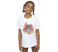 Disney Girl's Lilo & Stitch Ohana Pineapple Cotton T-Shirt in White | Size: 12-13 Years Disney White 12-13 Years