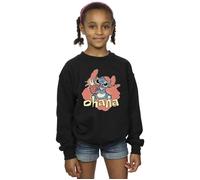 Disney Girl's Lilo & Stitch Ohana Pineapple Sweatshirt in Black | Size: 7-8 Years Disney Black 7-8 Years