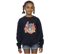 Disney Girl's Lilo & Stitch Ohana Pineapple Sweatshirt in Navy | Size: 7-8 Years Disney Navy 7-8 Years