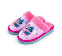 Disney Girls Lilo & Stitch Slippers - Cute Stitch & Angel Embroidered Mule Slippers with Faux Fur Lining, Anti-Slip Sole & Padded Heel - Kids House Shoes UK Shoe Sizes 11-4 (1)
