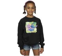 Disney Girl's Lilo & Stitch St Patrick´s Day Clover Sweatshirt in Black | Size: 3-4 Years Disney Black 3-4 Years
