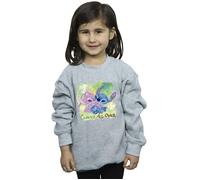 Disney Girl's Lilo & Stitch St Patrick´s Day Clover Sweatshirt in Grey | Size: 3-4 Years Disney Grey 3-4 Years