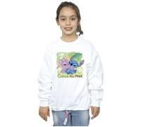 Disney Girl's Lilo & Stitch St Patrick´s Day Clover Sweatshirt in White | Size: 3-4 Years Disney White 3-4 Years