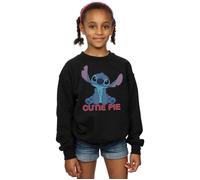 Disney Girl's Lilo & Stitch Stitch Cutie Pie Sweatshirt in Black | Size: 3-4 Years Disney Black 3-4 Years