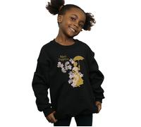 Disney Girl's Mary Poppins Floral Silhouette Sweatshirt in Black | Size: 5-6 Years Disney Black 5-6 Years