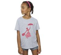 Disney Girls Mary Poppins Flying T-Shirt Sport Grey 9-11 Years