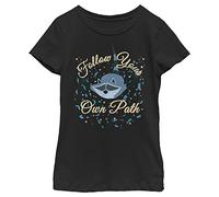 Disney Girl's Meeko Falling T-Shirt, Black, S