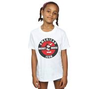 Disney Girl's Mickey Mouse American Icon Cotton T-Shirt in White | Size: 5-6 Years Disney White 5-6 Years