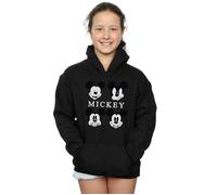 Disney Girl's Mickey Mouse Four Heads Hoodie in Black | Size: 12-13 Years Disney Black 12-13 Years