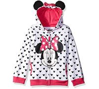 Disney girls Minnie Hoodie W Bow & Ear, White, 14