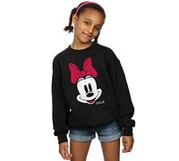 Disney Girls Minnie Mouse Distressed Face Sweatshirt 9-11 Years Black