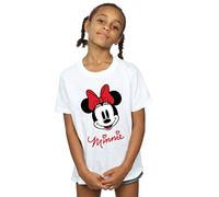 Disney Girls Minnie Mouse Face T-Shirt 9-11 Years White