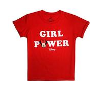 Disney Girl's Minnie Mouse - Girl Power T Shirt, Red (Red Red), 12-13 Years UK