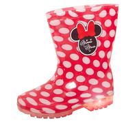 Disney Girls Minnie Mouse Light Up Wellingtons White Dots UK 6 Child