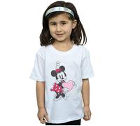 Disney Girl's Minnie Mouse Love Heart Cotton T-Shirt in White | Size: 9 Years Disney White 9 Years