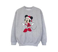 Disney Girl's Minnie Mouse Santa Outfit Sweatshirt in Grey | Size: 9 Years Disney Grey 9 Years