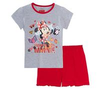Disney Girls Minnie Mouse Short Pyjamas Grey/Red 4-5 Years