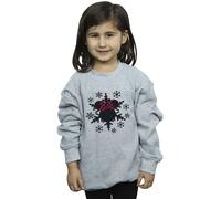 Disney Girl's Minnie Mouse Snowflake Gingham Sweatshirt in Grey | Size: 3-4 Years Disney Grey 3-4 Years