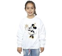 Disney Girl's Minnie Mouse Snowflake Sweatshirt in White | Size: 3-4 Years Disney White 3-4 Years