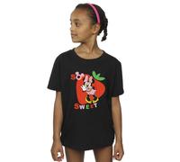 Disney Girl's Minnie Mouse So Sweet Strawberry Cotton T-Shirt in Black | Size: 3-4 Years Disney Black 3-4 Years