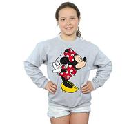 Disney Girls Minnie Mouse Split Kiss Sweatshirt 7-8 Years Sport Grey