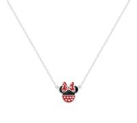 Disney Girls Minnie Mouse Sterling Silver Polkadot Bow Pendant Necklace