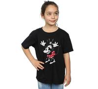 Disney Girl's Minnie Mouse Surprise Cotton T-Shirt in Black | Size: 5-6 Years Disney Black 5-6 Years
