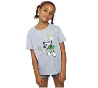 Disney Girl's Minnie Mouse Tennis Cotton T-Shirt in Grey | Size: 12-13 Years Disney Grey 12-13 Years