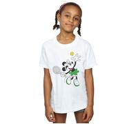 Disney Girl's Minnie Mouse Tennis Cotton T-Shirt in White | Size: 7-8 Years Disney White 7-8 Years
